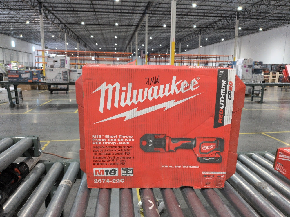 Milwaukee M18 Force Logic w/ 3 PEX Crimp Jaws 1 in. Press Tool Kit (No Battery/Charger)